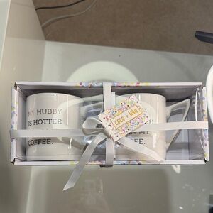 Coco + Lola White Ceramic Mug Set - new in box